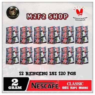 Kopi Nescafe Classic 100% Kopi Murni Sachet - 2 gr (Kemasan 12 Renceng)