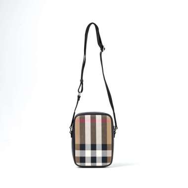 Tas BURBERRY CHECK CAMEL SS24 BLACK SLING 100% ORIGINAL 16X5X22CM