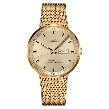Jam Tangan Pria MIDO Commander M031.631.33.021.00 Icone Gold Dial Gold Mesh Strap -