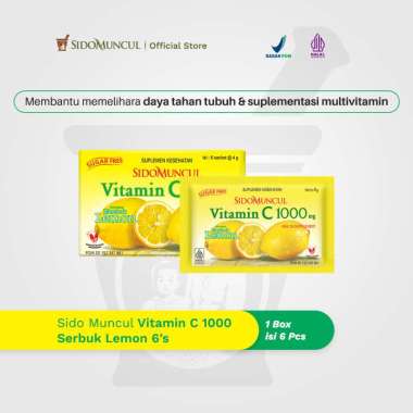 SIDOMUNCUL Vitamin C 1000 Serbuk Lemon 6's - Jaga Daya Tahan Tubuh