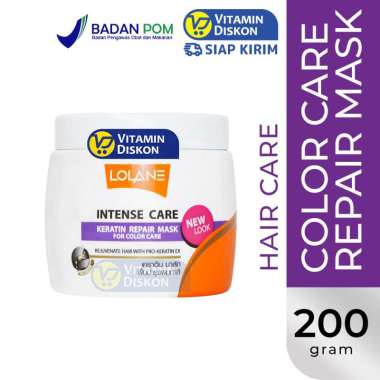 Lolane Intense Care Keratin Repair Mask For Color Care 200gr | Masker Anti Kusut, Menjaga Warna Ramb