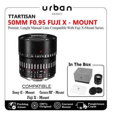 TTArtisan 50mm F0.95 Lens for Fujifilm X Black-Silver FOR X - FUJI