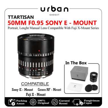 TTArtisan 50mm F0.95 Lens for Fujifilm X Black-Silver FOR X - FUJI