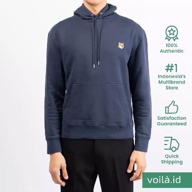 [12.12 Dealcember] Maison Kitsuné Fox Head Patch Regular Hoodie Ink Blue Blue L
