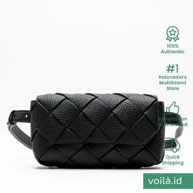 [12.12 Dealcember] Bottega Veneta Diago Intrecciato Belt Bag Grained Calfskin Black Black