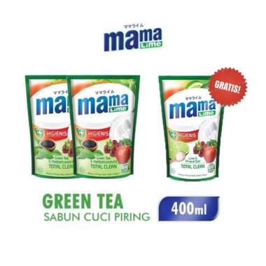 Promo Harga MAMA LIME Cairan Pencuci Piring Green Tea 400 ml - Blibli