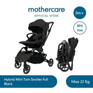 Hybrid Mini Turn Stroller - Kereta Dorong Lipat Bayi Full Black