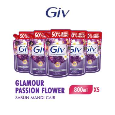 GIV Beauty Sabun Mandi Cair Ungu Pouch 800 mL x5 pcs