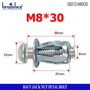 Baut Jack Nuts Sekrup Plat Baut Mur Drat Petal Bolt Rivet Metal Fisher M8x30