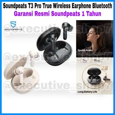 Soundpeats T3 Pro True Wireless Earphone Bluetooth - Garansi Resmi Soundpeats 1 Tahun Beige