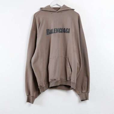 Hoodie BALENCIAGA BOXY BLACK TAUPE HOODIE 100% ORIGINAL XS