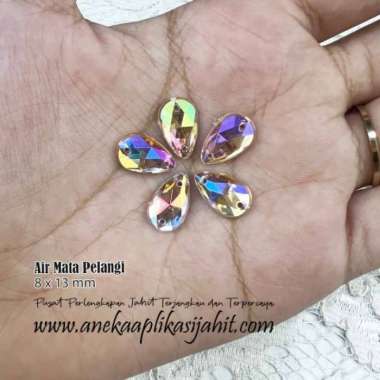 AIR MATA/TETES PELANGI 8X13 MM (100 PCS) MOTE BATU DIAMOND RESIN OTAK-UDANG