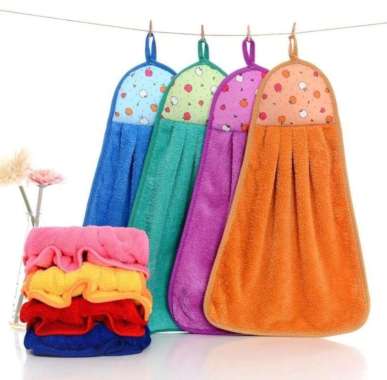 Kain Lap / Serbet Gantung Microfiber Lembut Merk Lexi / Handuk Tangan Bulu 25x40 Cm Kuning