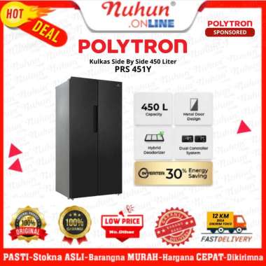 POLYTRON Kulkas 2 Pintu Side By Side PRS 451Y 450 Liter