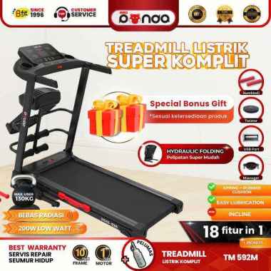 Treadmill Elektrik REDPANDA 592M Multifungsi Murah Listrik Lipat Portable Low Watt Fitness Gym