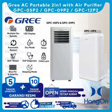 Gree AC Portable With Air Purifier 0.5PK Pendingin Ruangan GPC-05P2 | GPC-09P2 | GPC-12P2 Air Condit