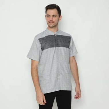 Platini Kemeja Pria Lengan Pendek Katun 931307 GREY XL