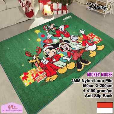 Disney Official Merchandise karpet natal christmas 150 cm x 200 cm anti slip permadani motif kartun