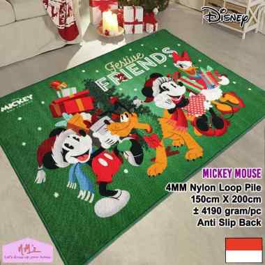 Disney Official Merchandise karpet natal christmas 150 cm x 200 cm anti slip permadani motif kartun