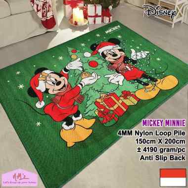 Disney Official Merchandise karpet natal christmas 150 cm x 200 cm anti slip permadani motif kartun 