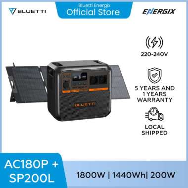 BLUETTI AC180P Solar Portable Power Station | 1,800W 1,440Wh AC180P + SP200L