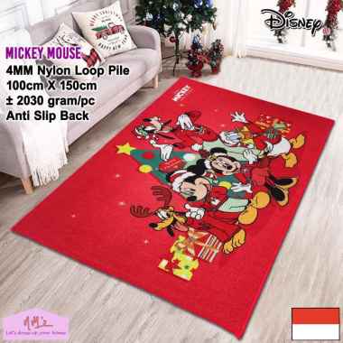 Disney Official Merchandise karpet natal christmas 100 cm x 150 cm anti slip permadani motif kartun 