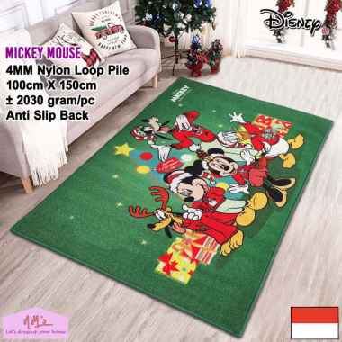 Disney Official Merchandise karpet natal christmas 100 cm x 150 cm anti slip permadani motif kartun 