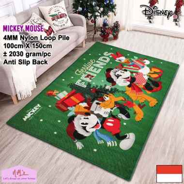 Disney Official Merchandise karpet natal christmas 100 cm x 150 cm anti slip permadani motif kartun