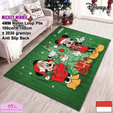 Disney Official Merchandise karpet natal christmas 100 cm x 150 cm anti slip permadani motif kartun 