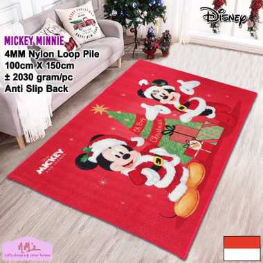 Disney Official Merchandise karpet natal christmas 100 cm x 150 cm anti slip permadani motif kartun 