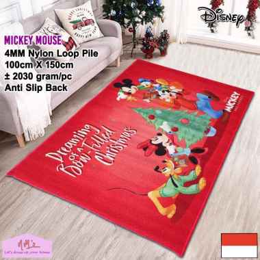 Disney Official Merchandise karpet natal christmas 100 cm x 150 cm anti slip permadani motif kartun
