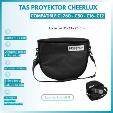 Tas Proyektor Cheerlux CL760 Waterproof | Tas Proyektor Universal 34x14x23cm | Slingbag Proyektor Ch
