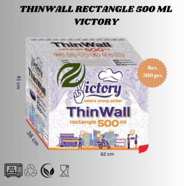 Thinwall Rectangle Bening 500 ML - Harga PerDus isi 500 pcs (20 Pack x 25 Pcs)