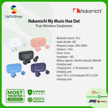 Nakamichi My Music Hue Dot True Wireless Bluetooth Earphones White