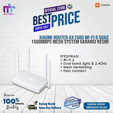 Xiaomi Router AX1500 Wi-Fi 6 5GHz 1500Mbps Mesh System Garansi Resmi