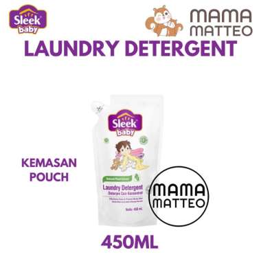 SLEEK Baby Laundry Detergent Pouch 450ml / Deterjen Sabun Laundry Baju Bayi Anak Detergent 450 SLEEK