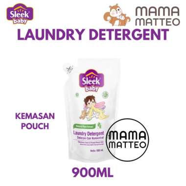 SLEEK Baby Laundry Detergent Pouch 900ml / Deterjen Sabun Laundry Baju Bayi Anak Detergent 900 SLEEK