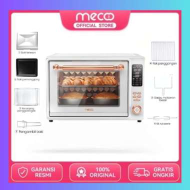 Mecoo Aesthetic Premium Digital Oven Listrik 980 Low Watt 38 Liter Smart LED Air Fryer Irish Lilac