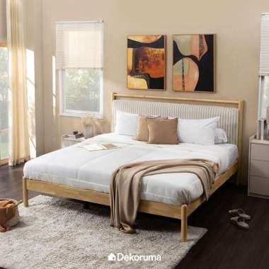 Dekoruma GIYA Headboard & Divan / Dipan dan Sandaran 160 x 200 (Untuk Kasur 160 cm x 200 cm) - Krem