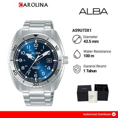 Jam Tangan Pria ALBA AS9U73X1 Blue Dial Stainless Steel Strap