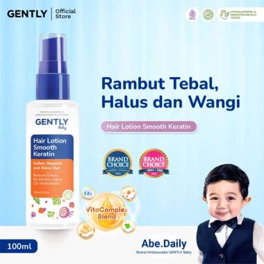 GENTLY Baby Hair Lotion Smooth Keratin with Celery, Beetroot Extract, & Candlenut Oil | Lotion Anak 