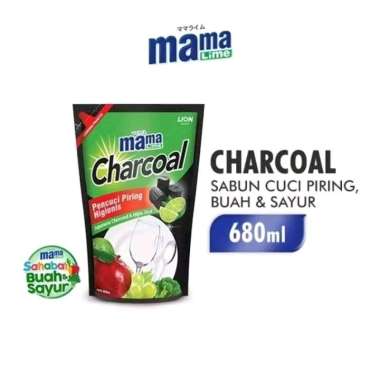 Promo Harga Mama Lime Cairan Pencuci Piring Charcoal 780 ml - Blibli