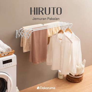 Dekoruma HIRUTO Jemuran Pakaian Dinding Tempel Extendable 80 cm - White