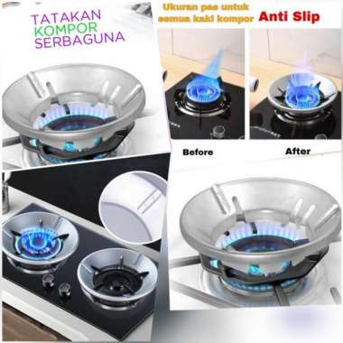Tatakan Alas Kompor Gas Stainless Penghemat Kompor Gas Model Bulat Cover Kompor Gas