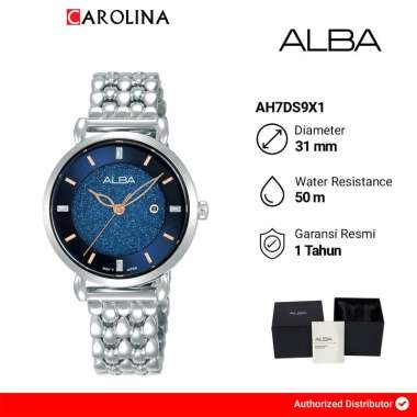 Jam Tangan Wanita ALBA AH7DS9X1 Blue Dial Stainless Steel Strap
