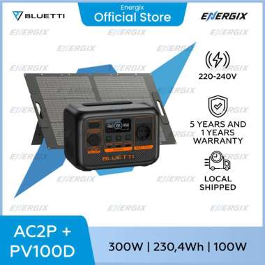 BLUETTI AC2P Portable Power Station | 300W 230,4Wh AC2P+PV100D