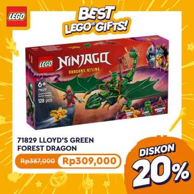 LEGO Ninjago 71829 Lloyd's Green Forest Dragon (128 Pieces), Mainan, Building Block, Toys
