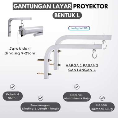 Bracket Gantung Layar Proyektor bentuk L | Bracket Layar Proyektor | Bracket Screen Projector | Brac