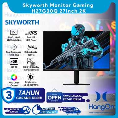 Skyworth H27G30Q Monitor Gaming LED 27'' Inch 180Hz Fast-IPS Panel 27 Inch Resolusi 2K Monitor Only