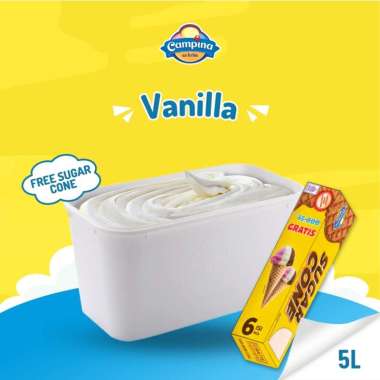 Promo Harga Campina Ice Cream Vanilla 5000 ml - Blibli